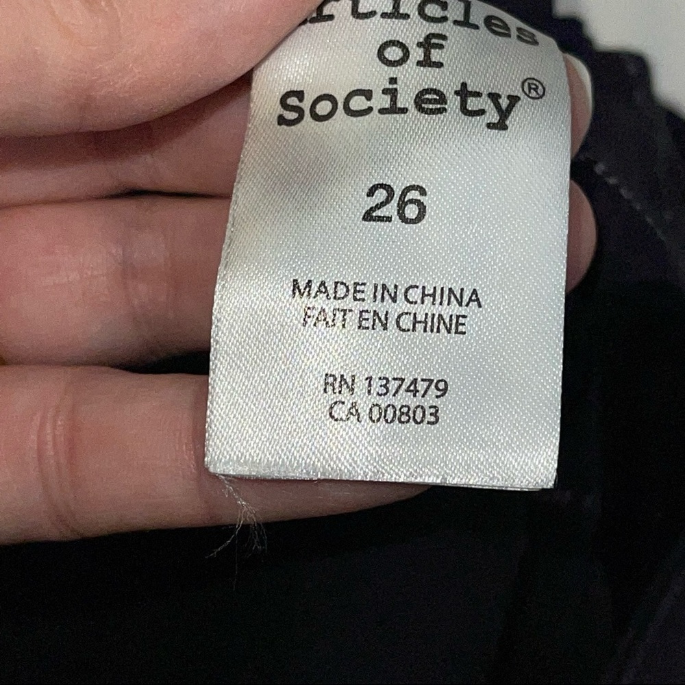 NEW Articles of Society Sarah Skinny Bailey Jeans Black Silver Tuxedo Stripe - Picture 8 of 17